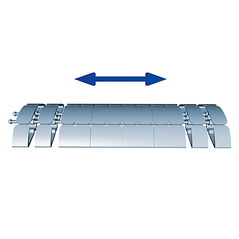 Metal band with directional arrow indicating back and forth movement.