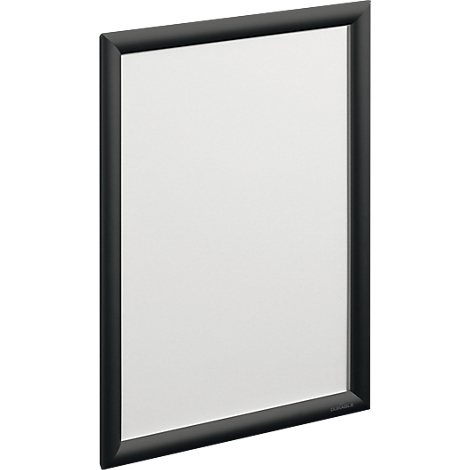 Cadre clippant noir pour affiches en format portrait sur fond neutre.