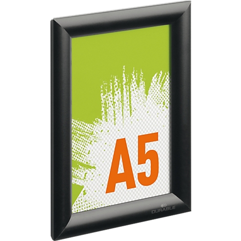 Cadre clippant noir au format A5 avec un fond vert et l'inscription A5 en orange.