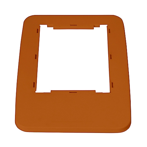 Cadre rectangulaire orange avec une découpe carrée au centre.