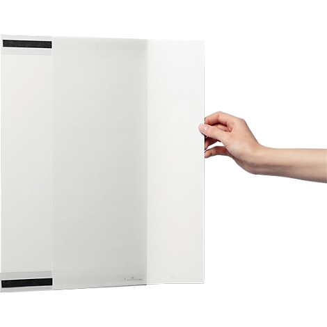 Cadre magnétique Durable rPET, format A3 vertical, avec 2 bandes magnétiques au dos, film RPET, transparent, 5 pièces