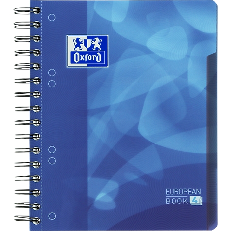 Cahier bleu à spirale avec logo Oxford et impression.