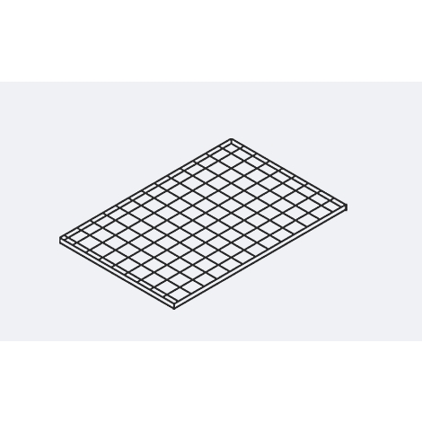 Vue de dessus d'une grille composée de lignes formant un motif rectangulaire. Les lignes sont noires et créent un motif carré.