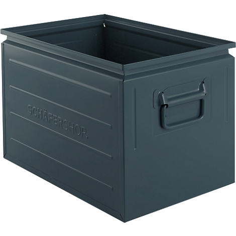 Caja apilable Schäfer Shop Select, 40 l, 150 kg, L 480 x A 308 x A 301 mm, acero, RAL 5008 (gris-azul)