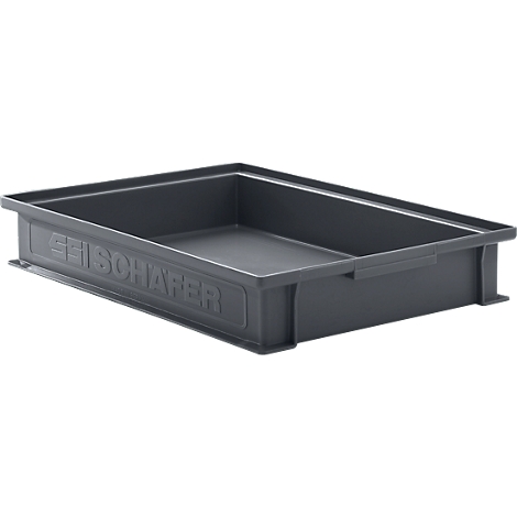 Caja apilable serie 14/6-2F, de PP, conductora de ESD, capacidad 8 L, negra