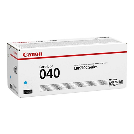 Ein weiÃŸer Karton mit dem Canon-Logo und der Aufschrift Cartridge 040.