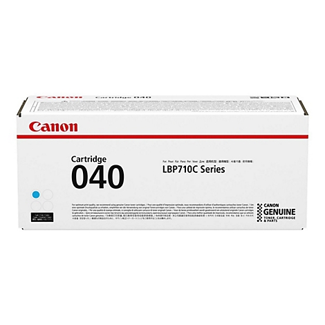 WeiÃŸer Karton mit Canon-Schriftzug und der Aufschrift Cartridge 040.