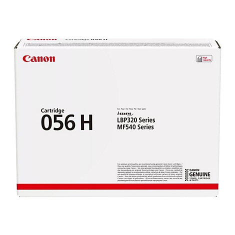 Eine weiße Canon-Toner-Kartuschenverpackung mit rotem Schriftzug und Produktangaben.