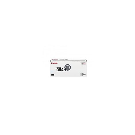 Hellblaue Canon Tonerkartuschenbox, Text: Cartridge 064H, Canon Logo.