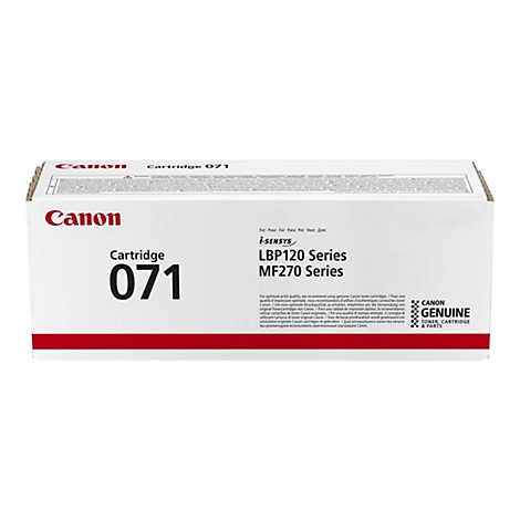 Weiße Canon-Kartuschenverpackung, Aufschrift Cartridge 071, roter Canon-Schriftzug.
