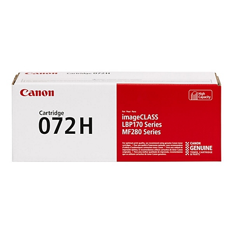 Canon-Druckerpatrone 072H. Weiße Verpackung mit rotem Bereich und Produktinformationen.