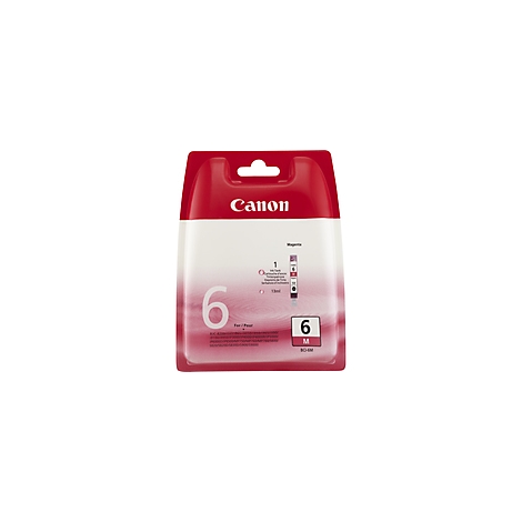 Canon-Tintenpatrone Nr. 6 in Magenta. Verpackung mit Produktinformationen.