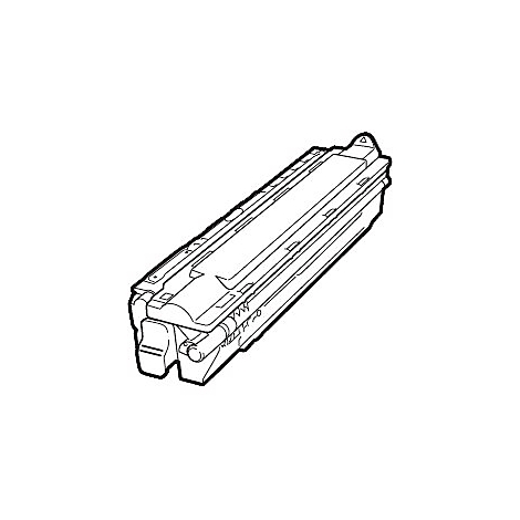 Un dessin au trait noir et blanc d'une cartouche de toner pour imprimante.