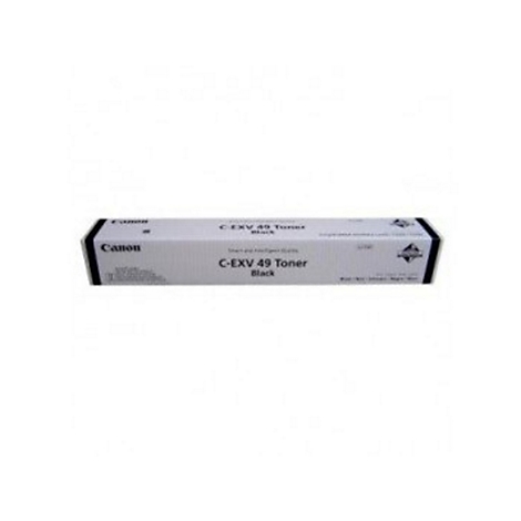 Une boÃ®te de toner Canon C-EXV 49, noir. Les informations sur le produit et le logo Canon figurent sur la boÃ®te.