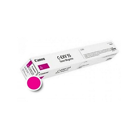 Cartouche de toner, C-EXV 55, magenta. Logo imprimÃ©, nom du produit et point de couleur.