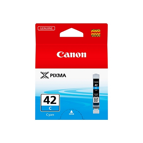 Verpackung einer Canon Tintenpatrone, rot-weiß, mit Produktbezeichnung.