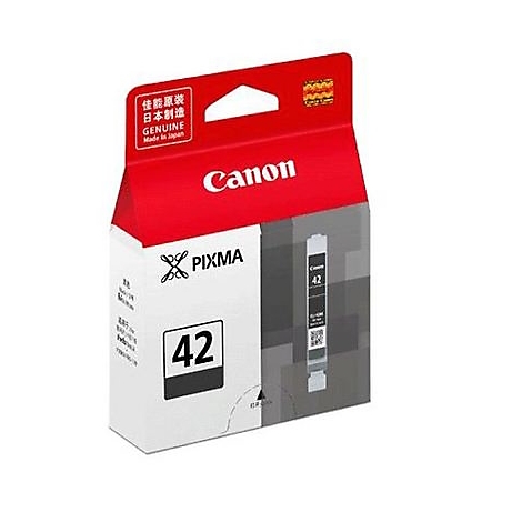 Canon Druckerpatrone in roter und weißer Verpackung. Aufdruck: Pixma 42, Genuine Made in Japan.