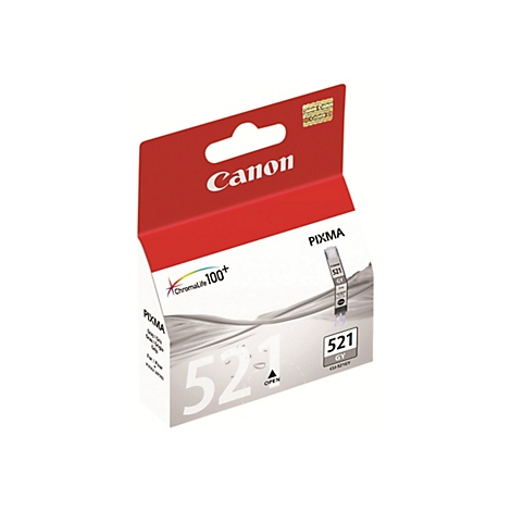 Canon Druckerpatrone in roter Verpackung. Aufdruck: PIXMA 521 GY.