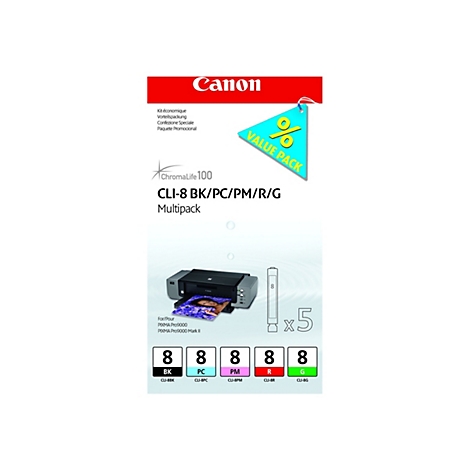 Canon Druckerpatronen-Multipack mit Drucker, Tintenpatronen und Text: Value Pack.