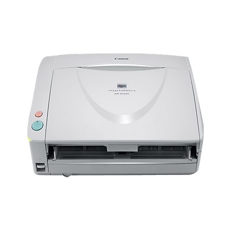 Grauer Canon ImageFORMULA DR-6030C Scanner mit rot-grünen Knöpfen.