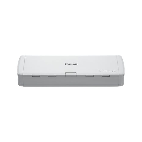 Ein weißer Canon-Scanner auf weißem Hintergrund, mit Canon-Logo. Die Schriftzüge IMAGEFORMULA R10 sind ebenfalls erkennbar.