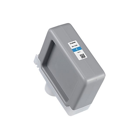 Graue Canon Druckerpatrone, Beschriftung mit PFI-110C.