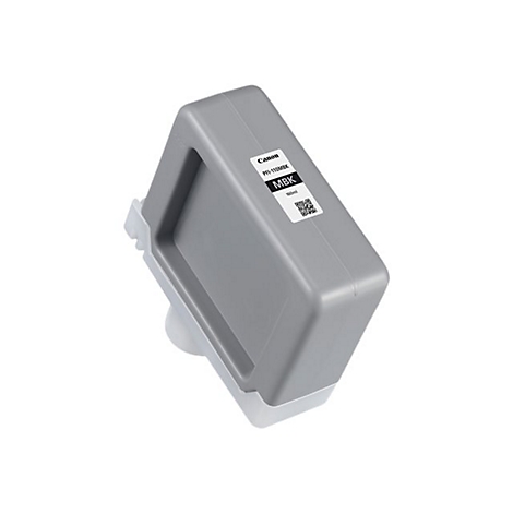 Graue Canon-Tintenpatrone mit Aufdruck „MBK“ und Barcode auf weißem Hintergrund.