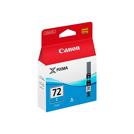 Canon Pixma Tintenpatrone, Cyan, Box. Aufschrift: Canon, Pixma, 72 C Cyan.