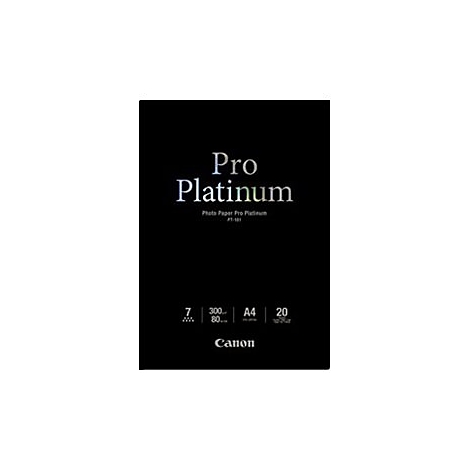 Schwarze Verpackung von Canon Pro Platinum Fotopapier im A4-Format mit 20 Blatt.