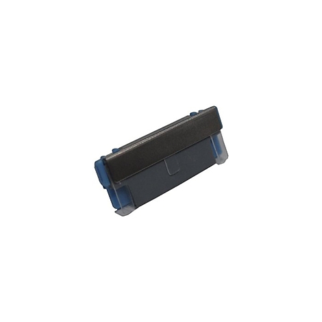 Grauer rechteckiger Gegenstand mit blauem Deckel. Ein transparenter Kunststoffbereich ist sichtbar.