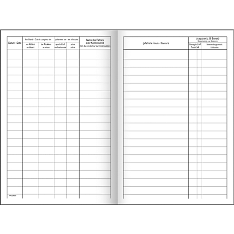 Open double page of a book with tables for data and column headings.