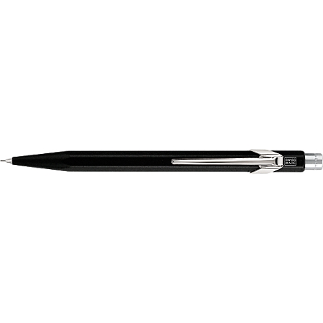 Black ballpoint pen with silver clip. The tip is also silver.