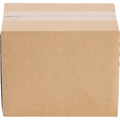 Brown rectangular cardboard box sealed with tape.