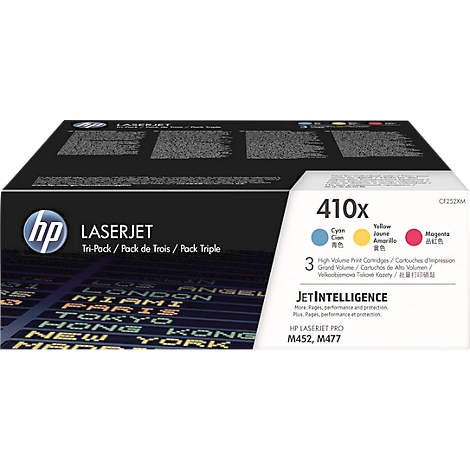 Cartouches d'impression Color LaserJet 410X (CF252XM) HP, LOT cyan + magenta + jaune