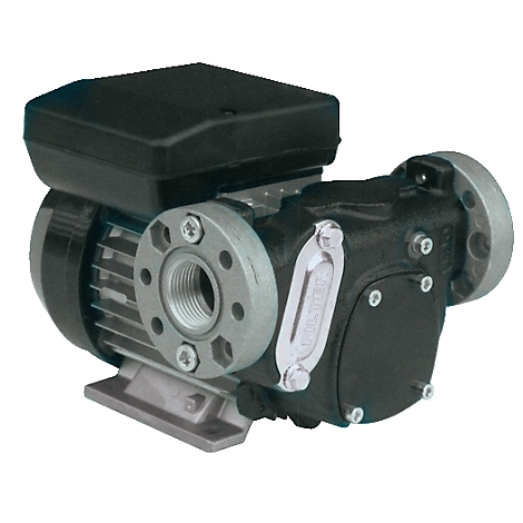 A black electric pump with silver and gray elements. There is a white lettering on the side.