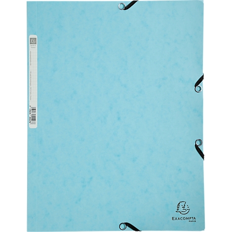 Chemise à 3 rabats et à élastiques Aquarel Exacompta - l. 240 x H 320 mm - carton FSC® - bleu pastel