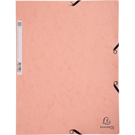 Chemise à 3 rabats et à élastiques Aquarel Exacompta - l. 240 x H 320 mm - carton FSC® - corail