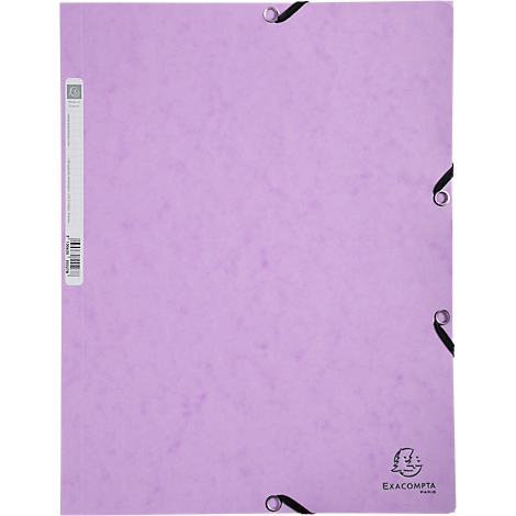 Chemise à 3 rabats et à élastiques Aquarel Exacompta - l. 240 x H 320 mm - carton FSC® - mauve