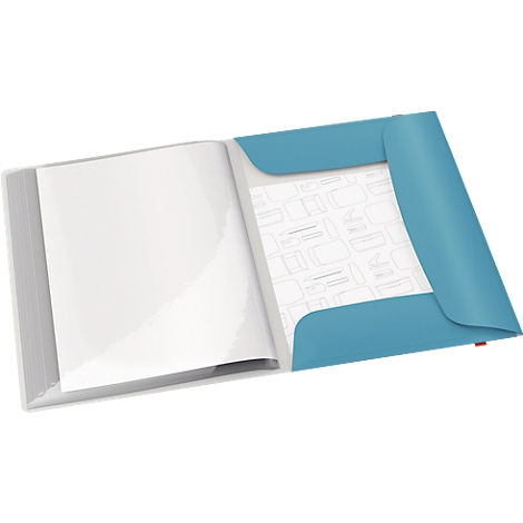 Chemise protège-documents Cosy Leitz®, polypropylène, format A4, 20 pochettes transparentes, bleu