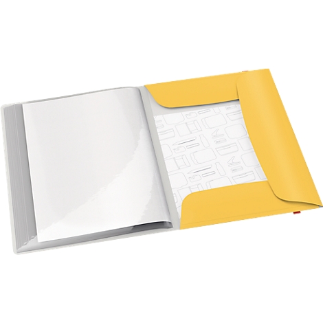 Chemise protège-documents Cosy Leitz®, polypropylène, format A4, 20 pochettes transparentes, jaune