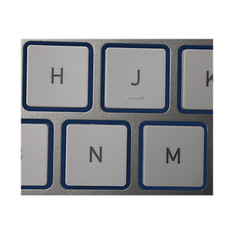 Ausschnitt einer Computertastatur. Es sind die Buchstaben H, J, N und M auf hellgrauen Tasten zu sehen. Die Tasten haben einen blauen Rahmen.