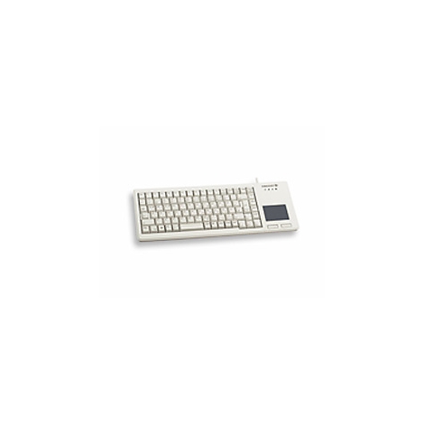 Hellbeige Tastatur mit Touchpad und CHERRY-Logo rechts.