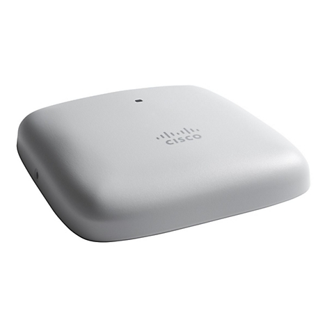 Hellgrauer Cisco Access Point vor weißem Hintergrund. Oberseite mit Cisco-Logo und Kontrollleuchten.