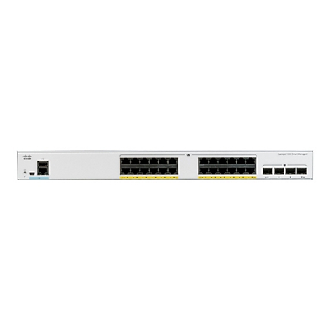 Ein grauer Cisco Catalyst 1000 Smart Managed Netzwerk-Switch, zahlreiche Netzwerkanschlüsse.