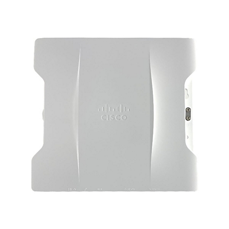 Hellgraues Cisco Access Point. Oben mittig das Cisco-Logo, darunter Anschlüsse.