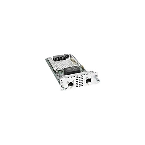 Eine Platine mit Kühlkörper und zwei RJ45-Anschlüssen. Der Fokus liegt auf der technischen Hardware.