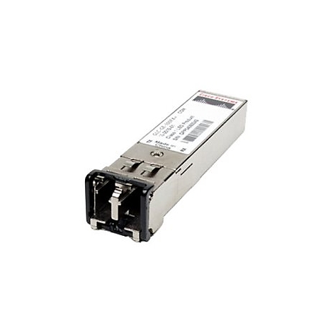 Metallfarbener Netzwerkadapter, mit Beschriftungen und Firmenlogo. Auf weißem Hintergrund.