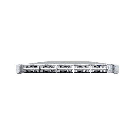 Vorderansicht eines silbernen Cisco Rack-Servers mit acht Festplatteneinschüben auf weißem Hintergrund.