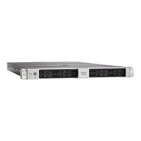 Cisco UCS C220 M6 Rack-Server in Silber mit schwarzer Frontblende und Cisco-Logo vor weißem Hintergrund.