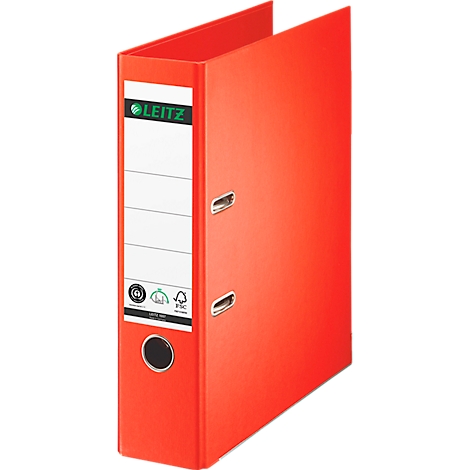 Classeur à levier 1007/1008 LEITZ®, format A4, largeur du dos 80 mm, 10 pièces, rouge clair